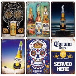 Nhãn kim loại dán tường kiểu poster cổ điển CORONA EXTRA BEER trang trí quán bar