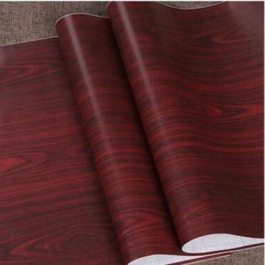 [60cm x 1m] Decal giấy dán tường giả ván nâu đỏ khổ 60cm keo sẵn