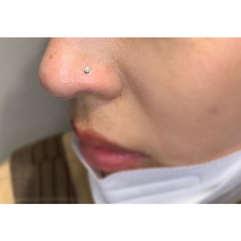 KHUYÊN MŨI THÂN L - Khuyên mũi đính đá - Khuyên Thép Y Tế Không Gỉ - Khuyên Xỏ Mũi - Khuyên mũi nhiều size