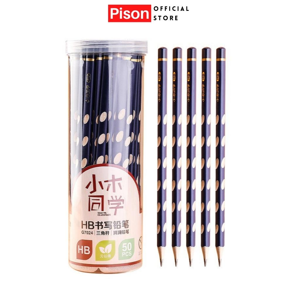 Bút chì 2B dạng khoét ô Pison giúp định hình chuẩn tư thế cầm bút cho bé