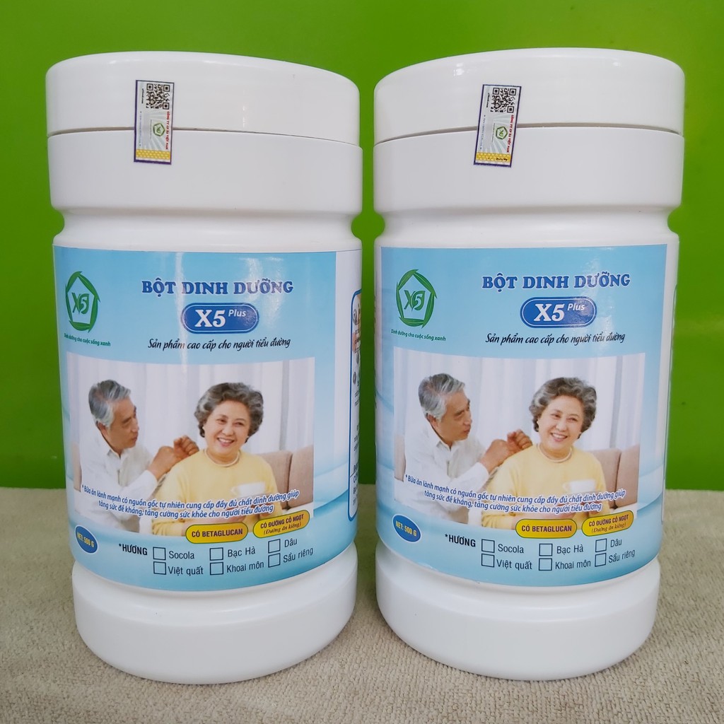 04 Bột dinh dưỡng X5 Plus cho người tiểu đường làm từ ngũ cốc nảy mầm,hạnh nhân,macca,óc chó,betaglucan,sữa...