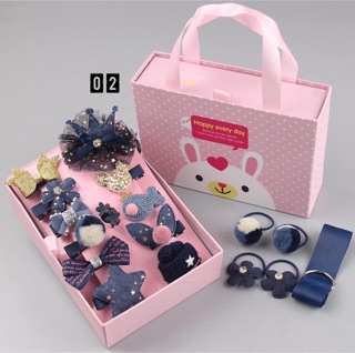 Set 18 chi tiết nơ hình thỏ cho bé