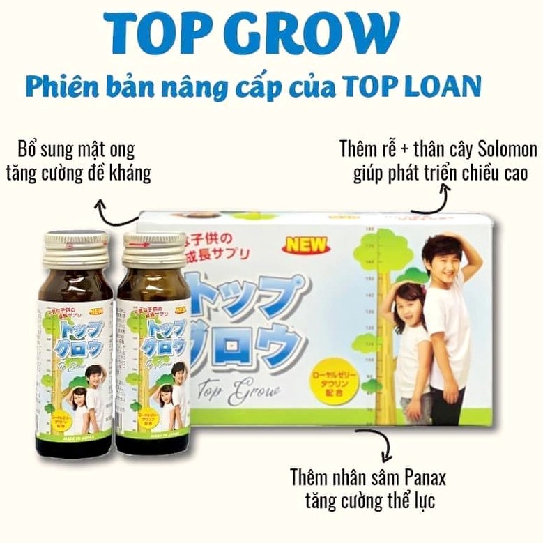Siro Vitamin hỗ trợ tăng trưởng cho trẻ em Top Grow Jpanwell hộp 10 chai x 30ml | 4573450131113 | Kan.Japan