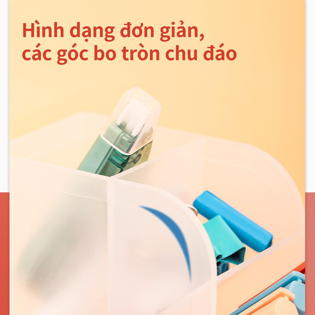 [Mã LIFEB1512 giảm 50K đơn 99K] Kệ ống đựng bút mỹ phẩm 5 ngăn Deli - Xanh/ Trắng/ Hồng - 8932/ 8933