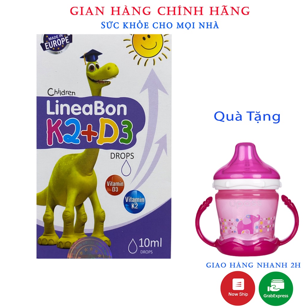 LineaBon K2+D3.Bổ Sung Vitamin K2D3 Tăng Cường Hấp Thu Canxi Tối Đa Trẻ Cao Lớn Khỏe Mạnh