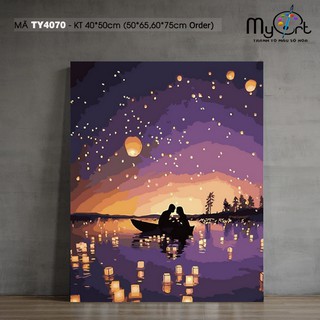 Tranh tô màu theo số sơn dầu số hóa Myart Đèn lồng tình yêu TY4070
