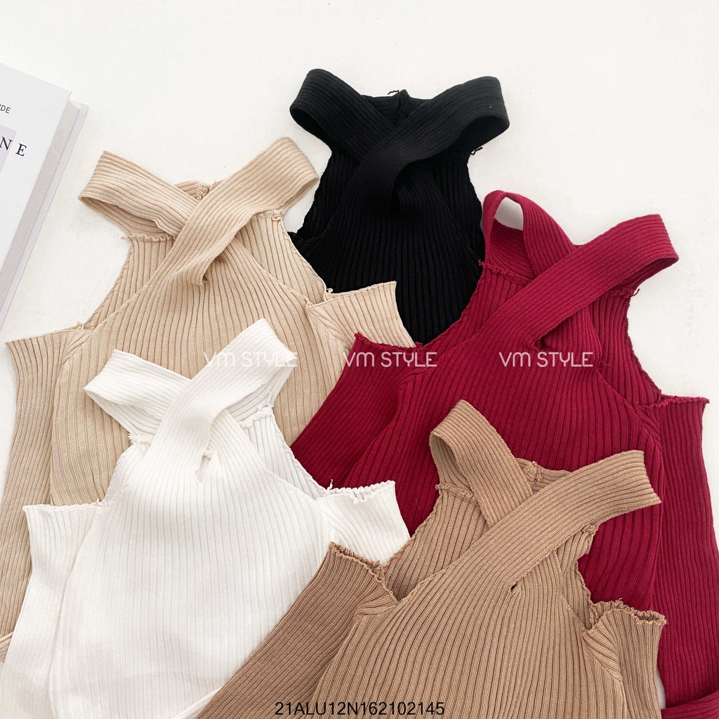 Áo len tay dài cổ chéo hở vai thời trang nữ ulzzang Hàn Quốc Fmstyle Saigon 21ALU12N162102 | BigBuy360 - bigbuy360.vn