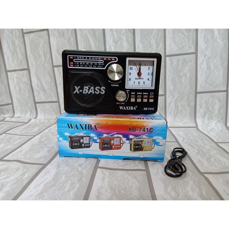 Đài FM WAXIBA XB-741C-đồng hồ đài radio-hỗ trợ thẻ nhớ usb phù hợp với người cao tuổi