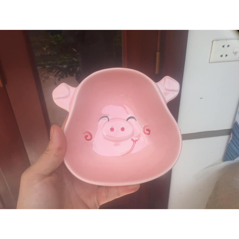 Bát Sứ HÌNH THÚChén Sứ, decor trang trí bếp Bát Heo Hồng dễ Thương Cute B56