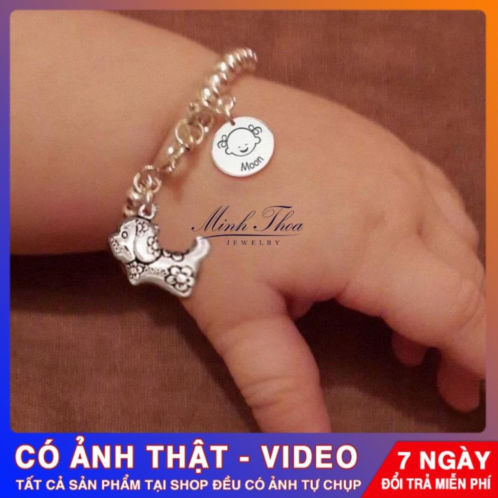 Lắc tay bi bạc khắc tên trẻ em, vòng tay bạc bé trai bé gái an toàn bền đẹp Tuấn Thoan JEWELRY