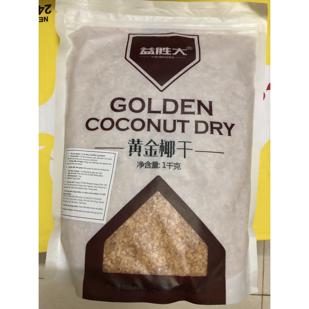 Vụn Dừa Nướng Golden 1kg, Bột Kem Trứng Cô Gái Xiaka Đài Loan Loại 1 Thơm, Ngon, Chuẩn Vị