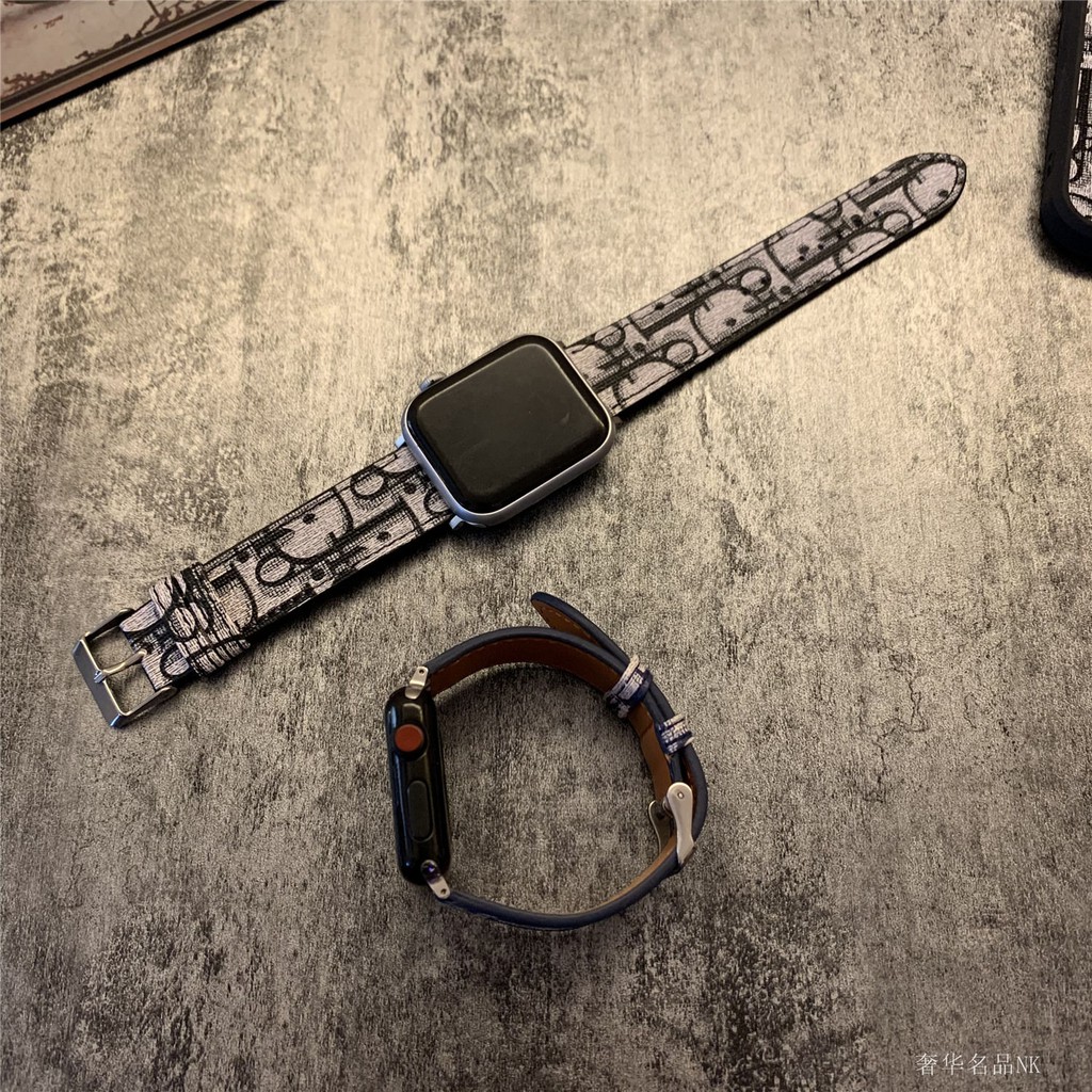 Dior Dây Đeo Bằng Da Thay Thế Cho Đồng Hồ Thông Minh Apple Watch Iwatch1 / 2 / 3 / 4 / 5 / 6 / Se 42 / 44