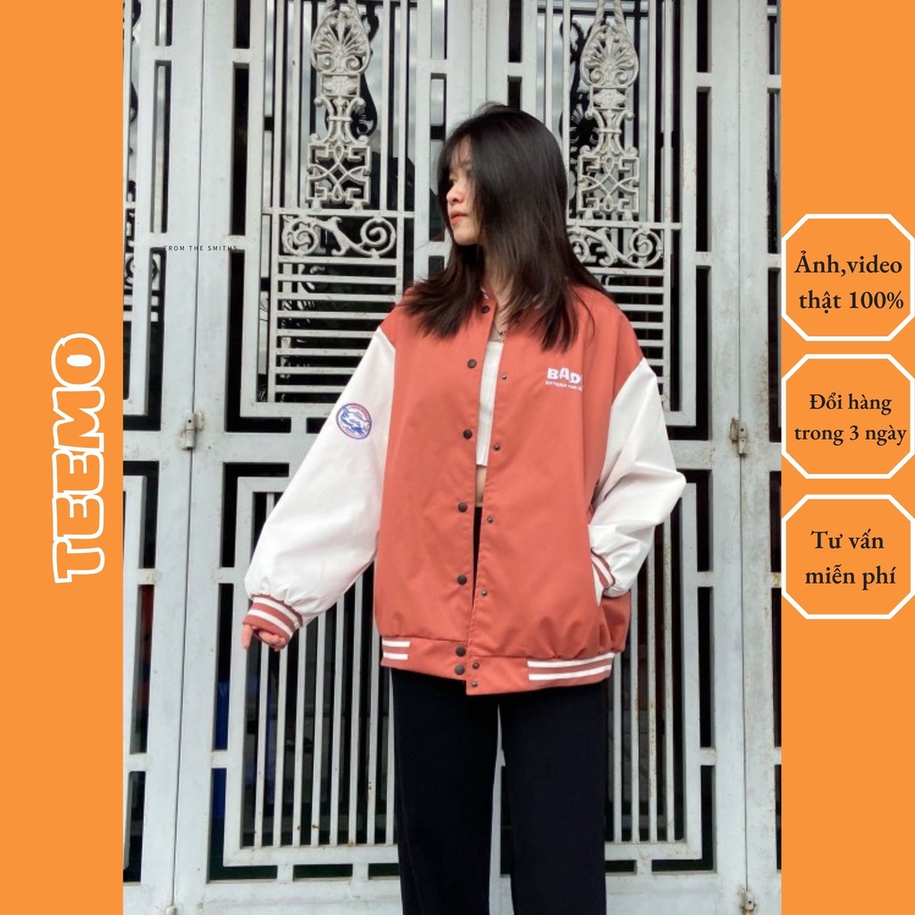 Áo bomber nam nữ khoác kaki form rộng TEEMO 2111AK03
