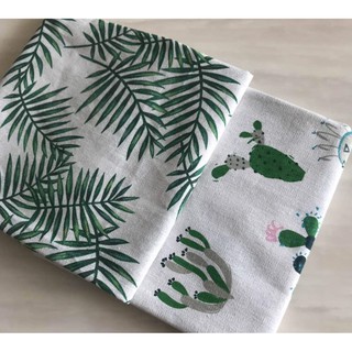 Vải linen họa tiết Lá cọ kim V-B08