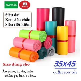 SIZE 35x45CM 100 Túi Đóng Gói Hàng Chuyển Phát Nhanh Gói Quần Áo Siêu Nhanh Siêu Dai Keo Dán Chắc