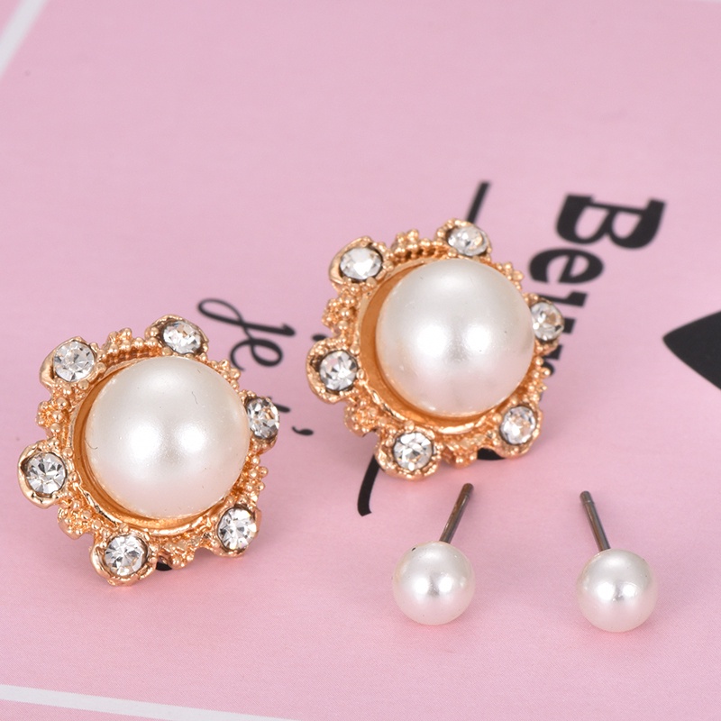 Set 6 / 18 / 36 Cặp Bông Tai Đính Đá / Ngọc Trai Giả / Ngôi Sao / Trái Tim Dễ Thương Phong Cách Hàn Quốc Cho Nữ