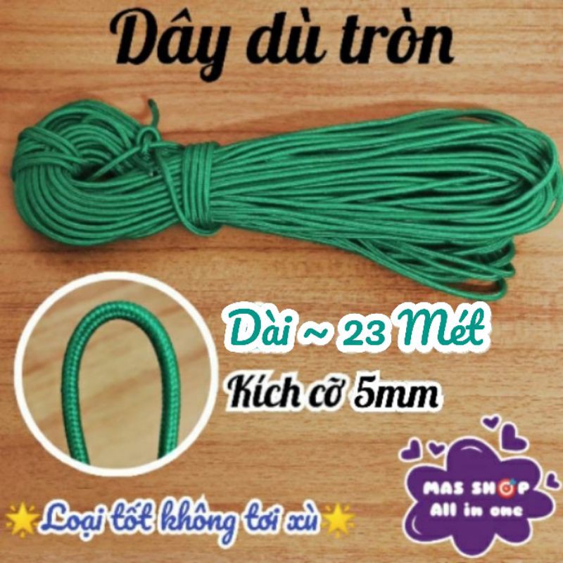 Dây dù tròn 5mm loại tốt không tơi xù