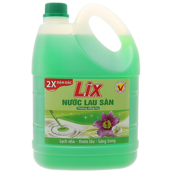 Nước lau nhà Lix 2X đậm đặc Hương nắng mai 4kg