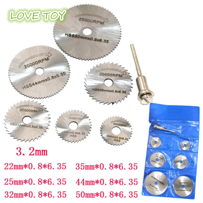 Set 7 Lưỡi Cưa Gỗ / Nhôm Tốc Độ Cao 3.2mm Chuyên Dụng Cho Máy Cắt Kim Loại / Nhôm