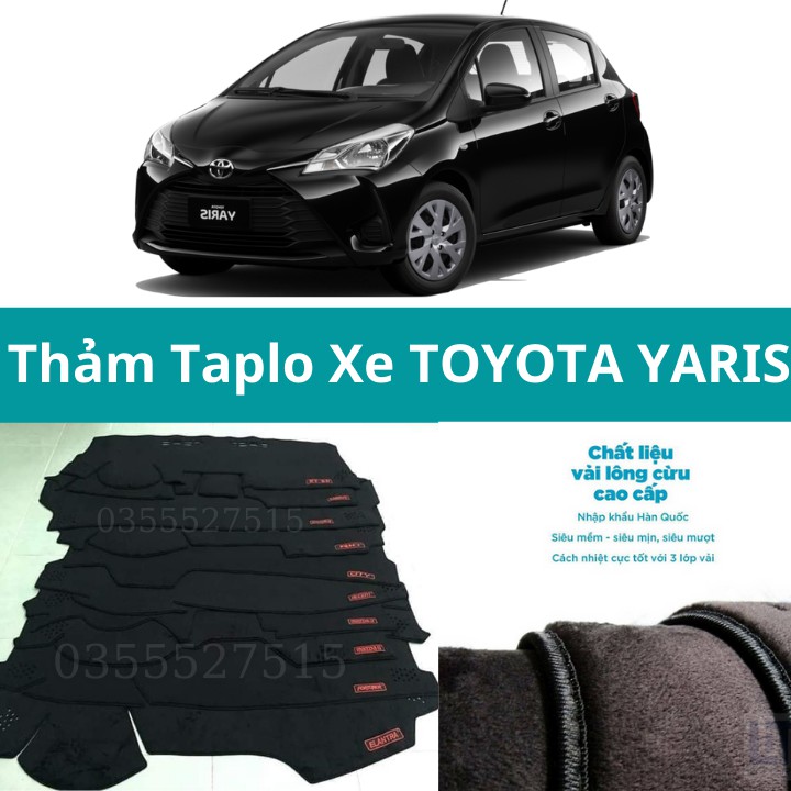 Thảm Taplo Cho Xe TOYOTA YARIS - Chất Liệu Nhung Lông Cừu Cao Cấp