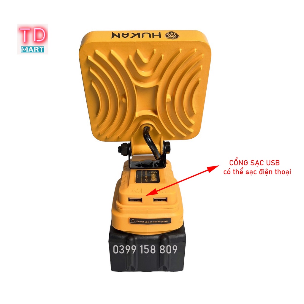 Đèn pha LED HUKAN sử dụng Pin chung chân Pin MAKITA Thông dụng