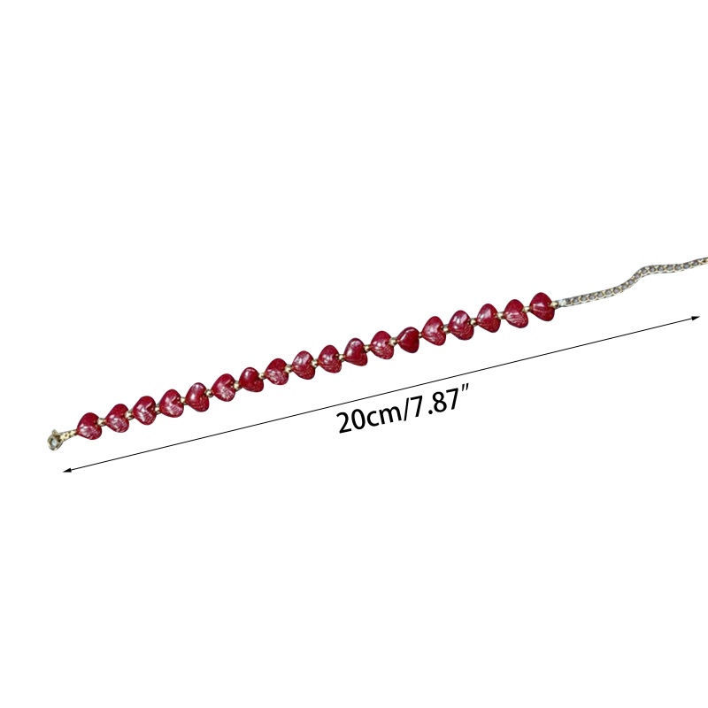Vòng Tay Chuỗi Hạt Hình Trái Tim Màu Tím / Vàng Tự Nhiên
