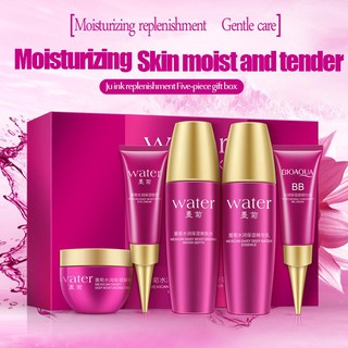 Bộ mỹ phẩm chăm sóc da hoa cúc tím Bioaqua Sữa rửa mặt + Nước cân bằng da + Tinh chất + Sữa dưỡng + Kem