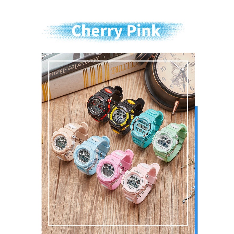 Bơi không thấm nước đồng hồ học sinh hoạt hình trẻ em điện tử LED trung học cơ sở thể thao dễ thương