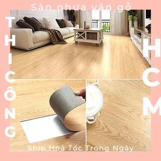 Sàn nhựa vân gỗ tự dính màu nâu nhạt giá sỉ = lẻ