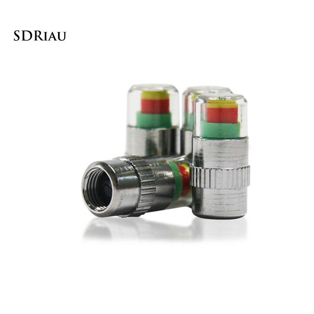 【Ready Stock】4Pcs Car Auto Tire Pressure Monitor Tyre Gage Alert Sensor Indicator Valve Caps