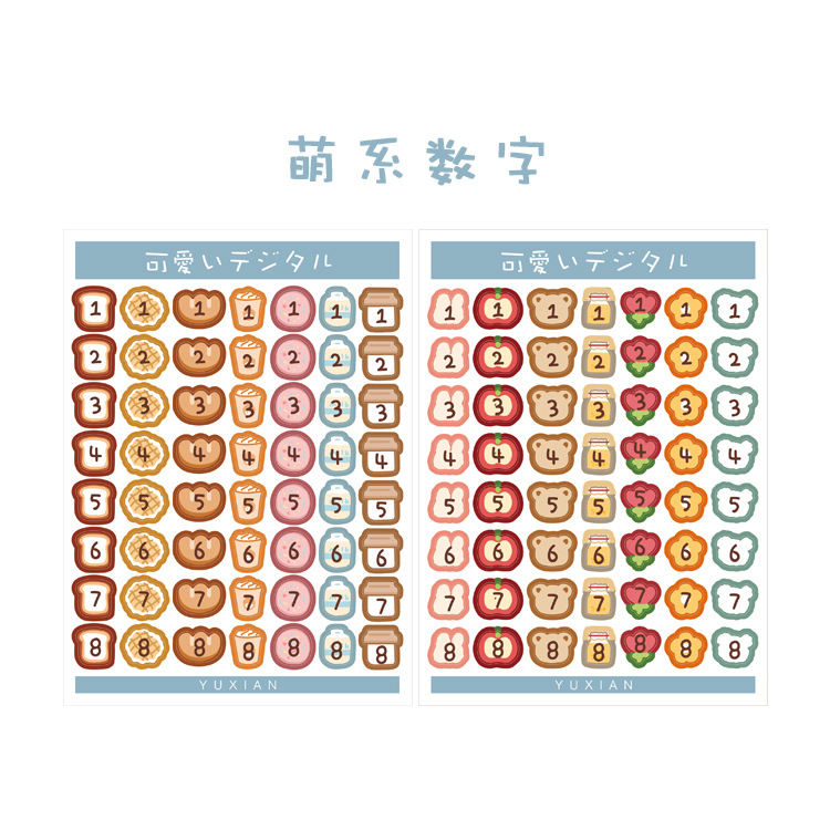 Set 2 tờ nhãn dán trang trí họa tiết gấu đáng yêu dễ thương