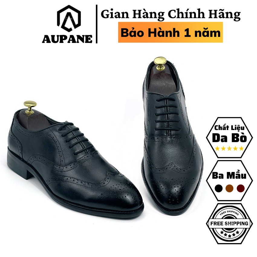 Giày da nam cao cấp da bò thật bảo hành 12 tháng kiểu dáng Oxford mũi tròn - Mã T379