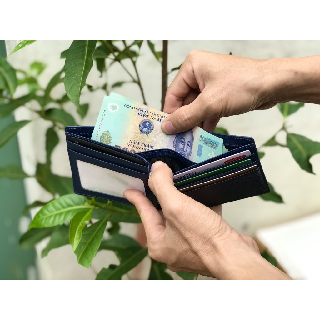 Ví Da Nam Cosmos Bóp Nhập Khẩu Cao Cấp Chống Thấm Nước Unisex Nam Nữ Chính Hãng Sanagor | Saffiano