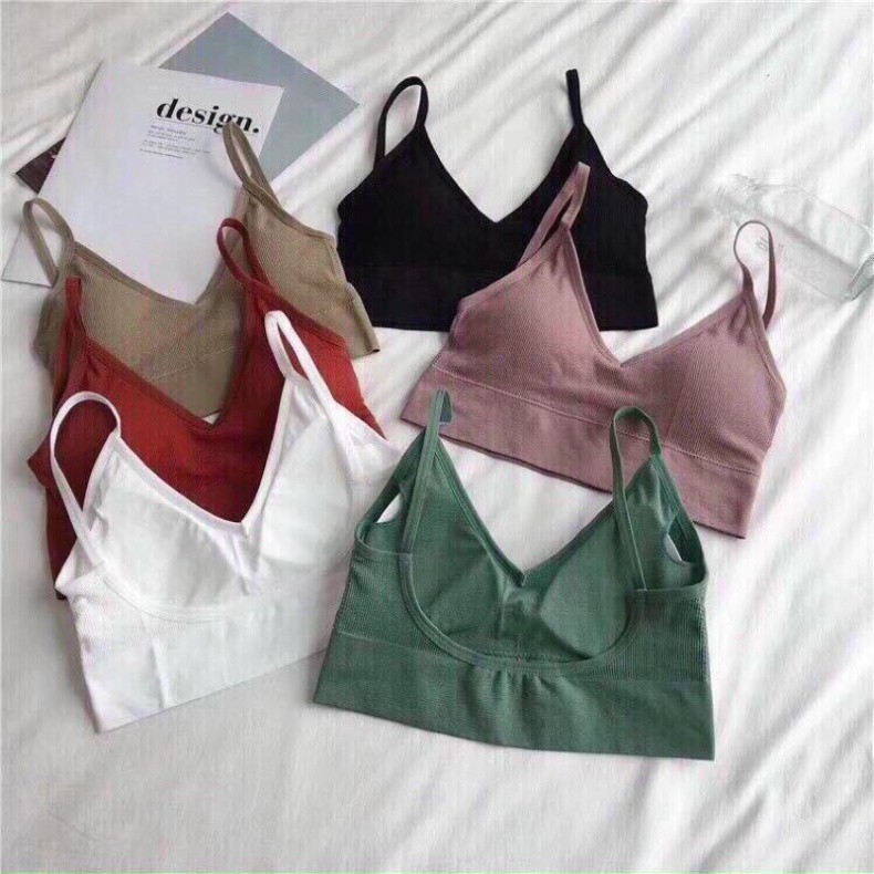 Áo Ngực Croptop Nữ SAM SAM Bra Cotton Lưng Chữ U Mút Mỏng Hàng Bán Shop