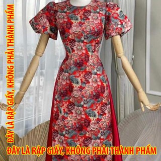 Rập giấy DC044 - Áo dài cách tân tay bồng mix váy