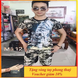 Bộ Đồ Nam Cộc Tay In Hình Hổ 3D Chất Thun Lạnh - In 3D - BN145 - Xưởng May Giá Gốc