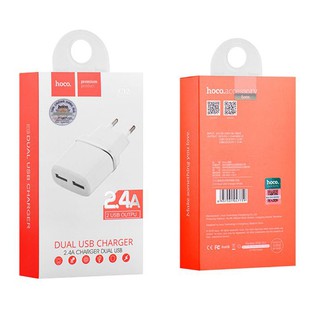 CỐC SẠC NHANH 2.4A - 2 CỔNG USB - HOCO C12