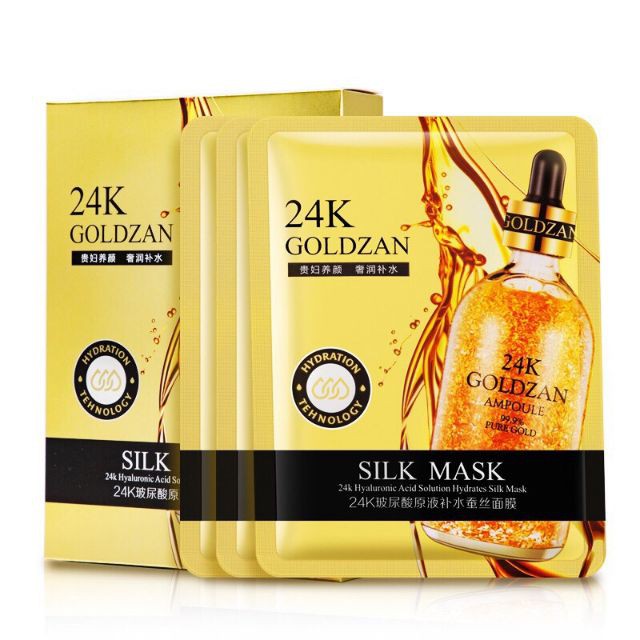 HỘP 10 MIẾNG MẶT NẠ VÀNG 24K GOLDZAN SILK Mask (A-497) | BigBuy360 - bigbuy360.vn