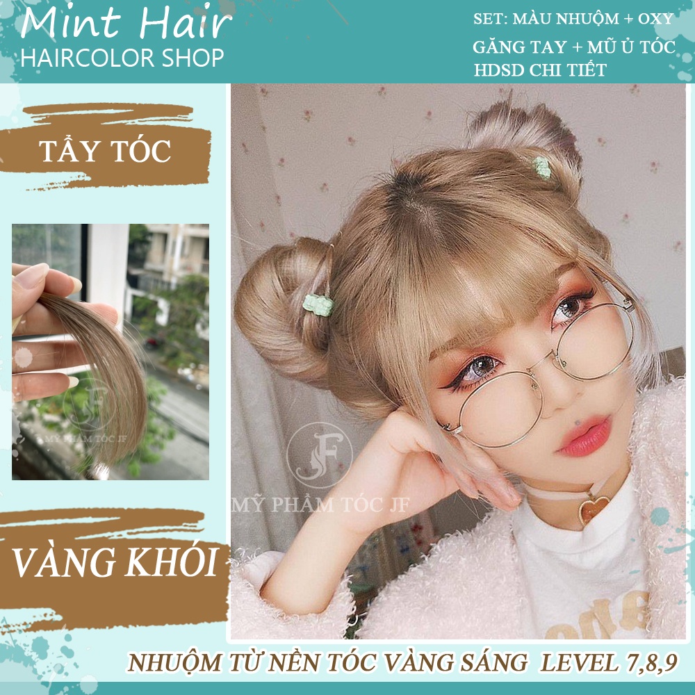Kem Nhuộm Tóc Màu Vàng Khói - Vàng Tro - Nhuộm Trên Tóc Vàng Sáng Level 7,8,9 - Tặng oxy