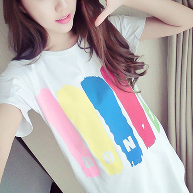 Đầm nữ dài đến đầu gối in họa tiết chữ thời trang mùa hè cho nữ