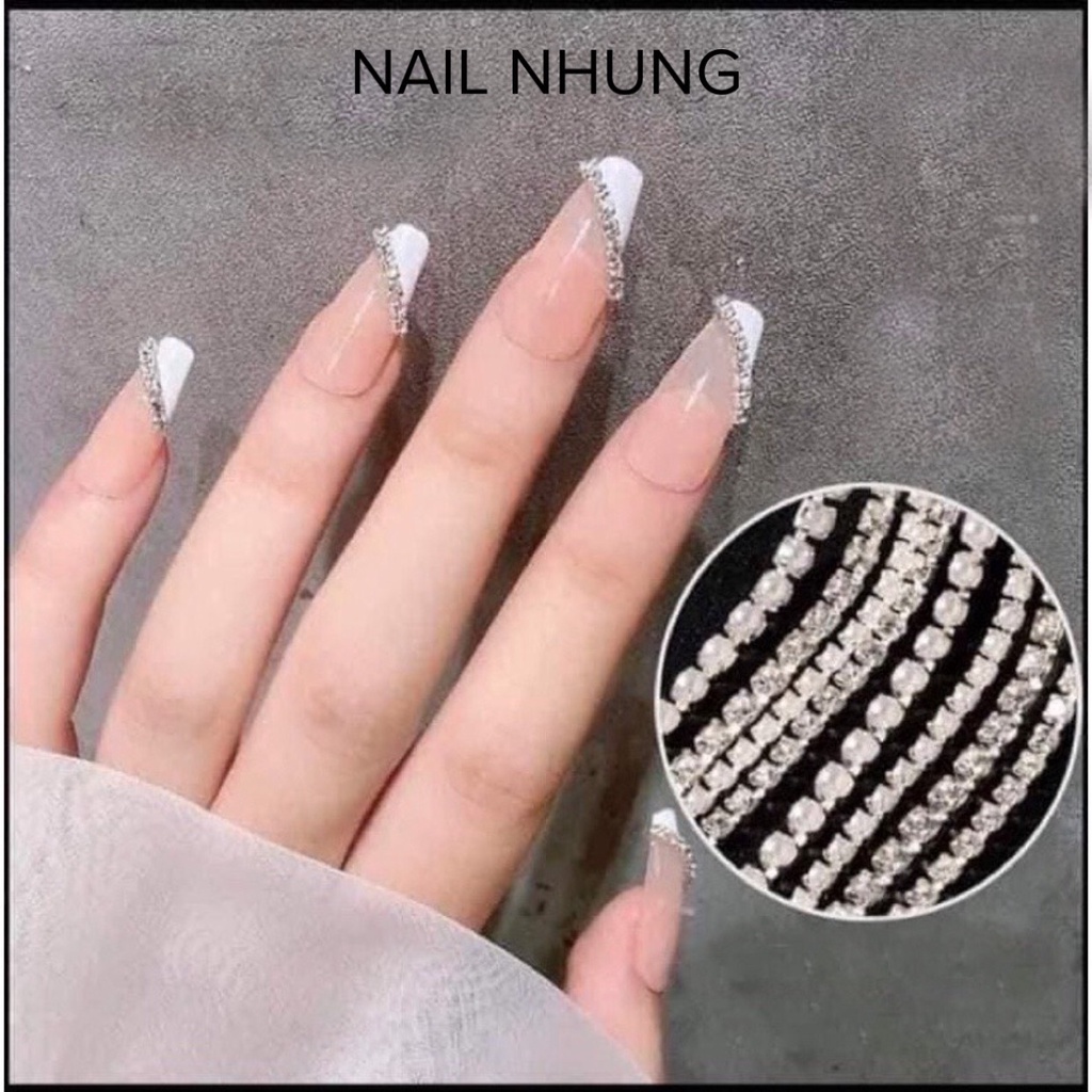 Phụ kiện nail, charm xích nail trang trí móng tay lấp lánh