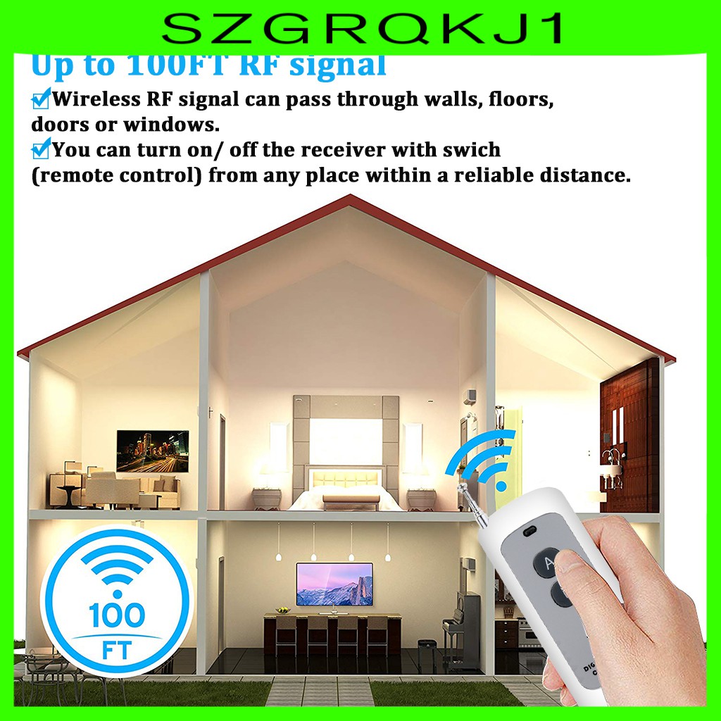 Bộ Công Tắc Điều Khiển Từ Xa Không Dây 1000m Dc 12v 433mhz 10a 1 Ch Rf