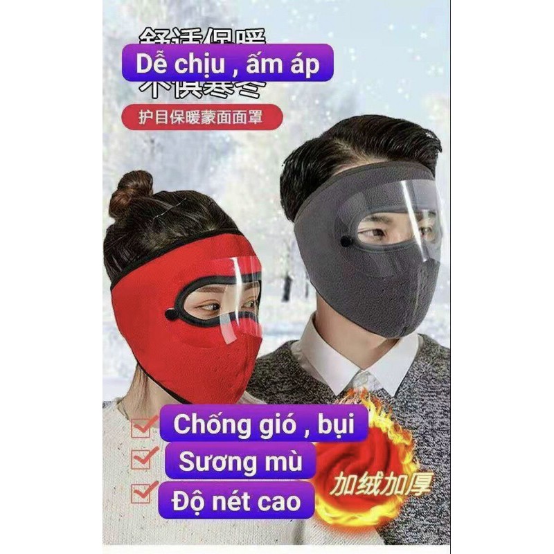 Khẩu Trang Ninja Lót Nỉ Có Kính Bảo Vệ Mắt | BigBuy360 - bigbuy360.vn