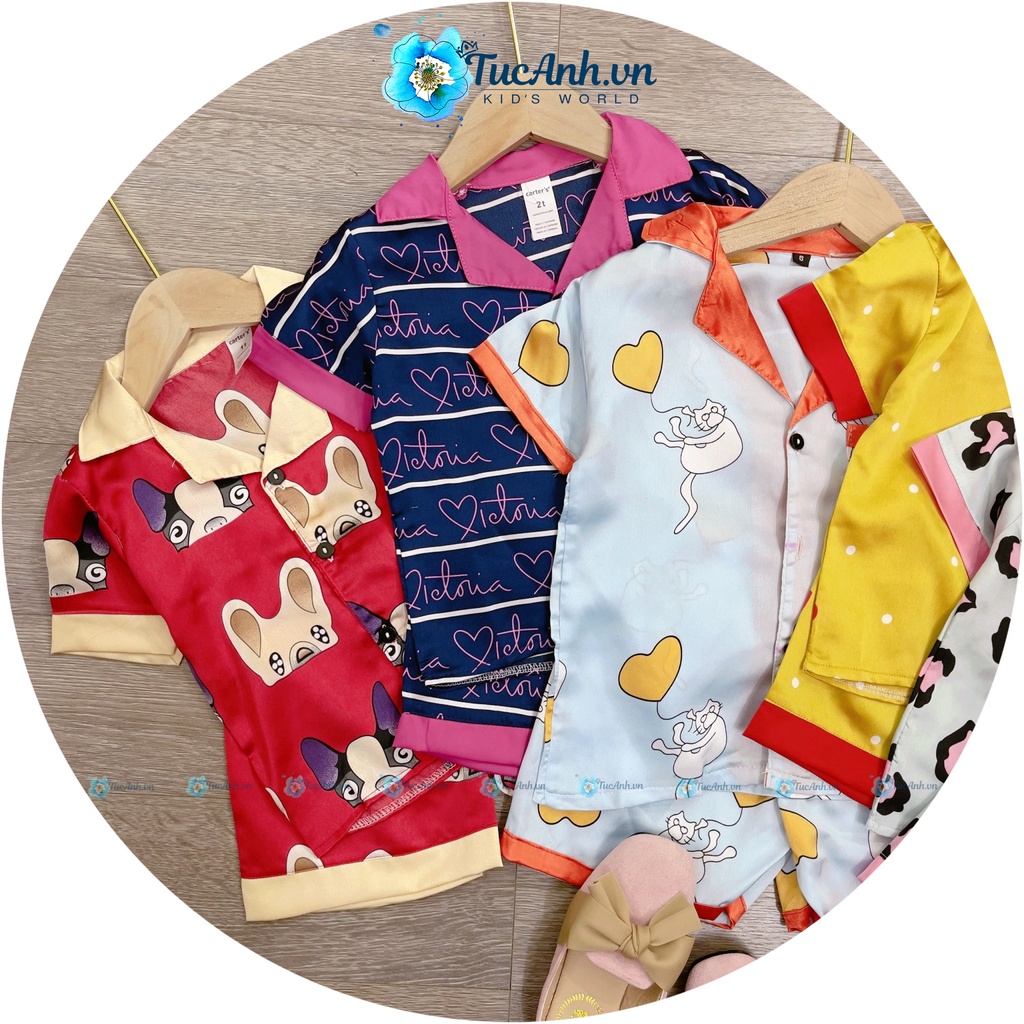 Bộ Pijama Cho Bé Gái Size 7-17KG, Bộ Ngủ Lụa In Hình 2D - TucAnh