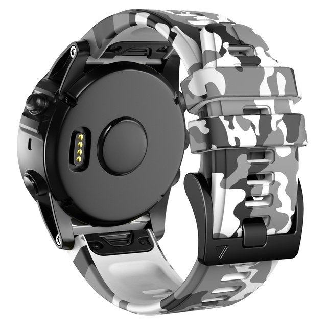 Dây Đeo Bằng Silicone Màu Camo Cho Đồng Hồ Garmin Fenix 6X 7X 7 6 5 5X 22mm 26mm 3 HR