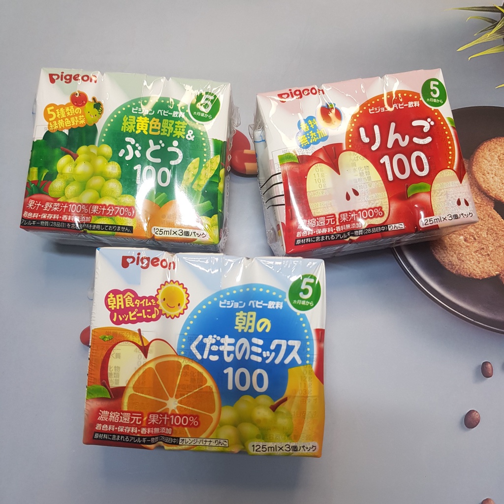 NƯỚC ÉP TRÁI CÂY PIGEON CHO BÉ TỪ 3M+ 1 lốc 3 hộp