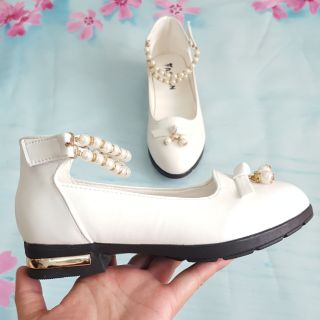 Giày búp bê cao gót ngọc trai