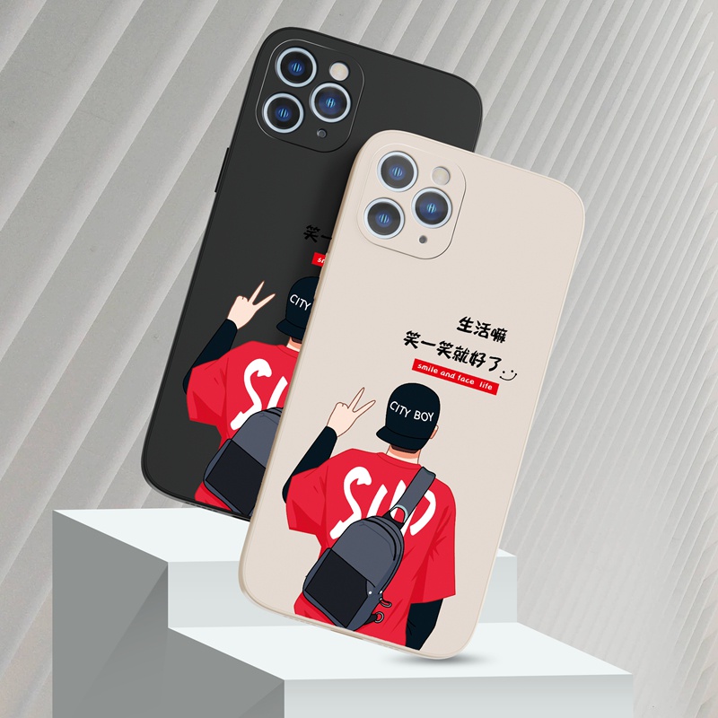 Ốp lưng iphone Ốp điện thoại Suntaiho bằng silicon mềm hình City boy cho iPhone 13 12 11 Pro Max X XR Xs Max 7 8 Plus 12mini 13mini