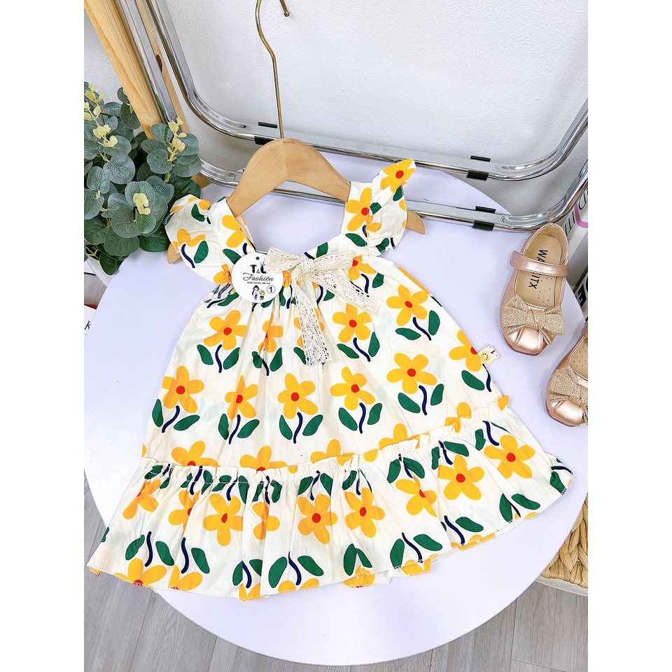 Váy bé gái - Đầm bé gái chất liệu thô lụa siêu mềm mát