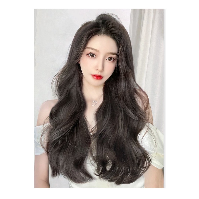 Tóc giả cao cấp nữ Vemico tóc kẹp 6 phím tóc xoăn dài 45cm Hàn Quốc TG18